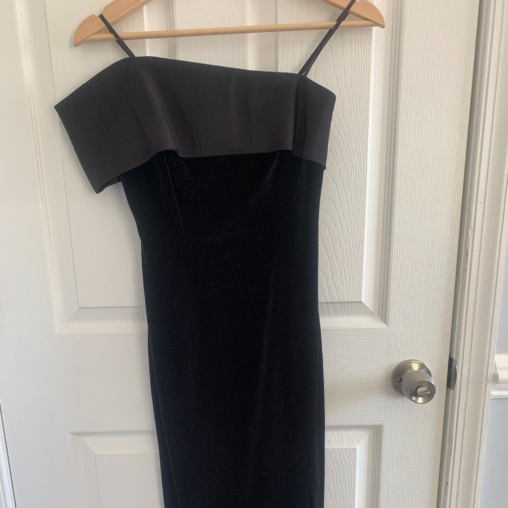 Eliza J Velvet One Shoulder Sheath Dress